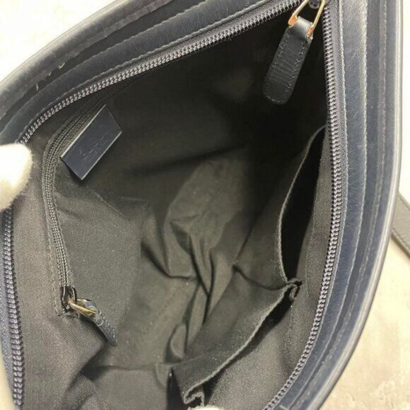 Authentic Gucci GG Supreme Ophidia Sherry Line Crossbody Bag Web Canvas Navy Tan - Picture 12 of 16